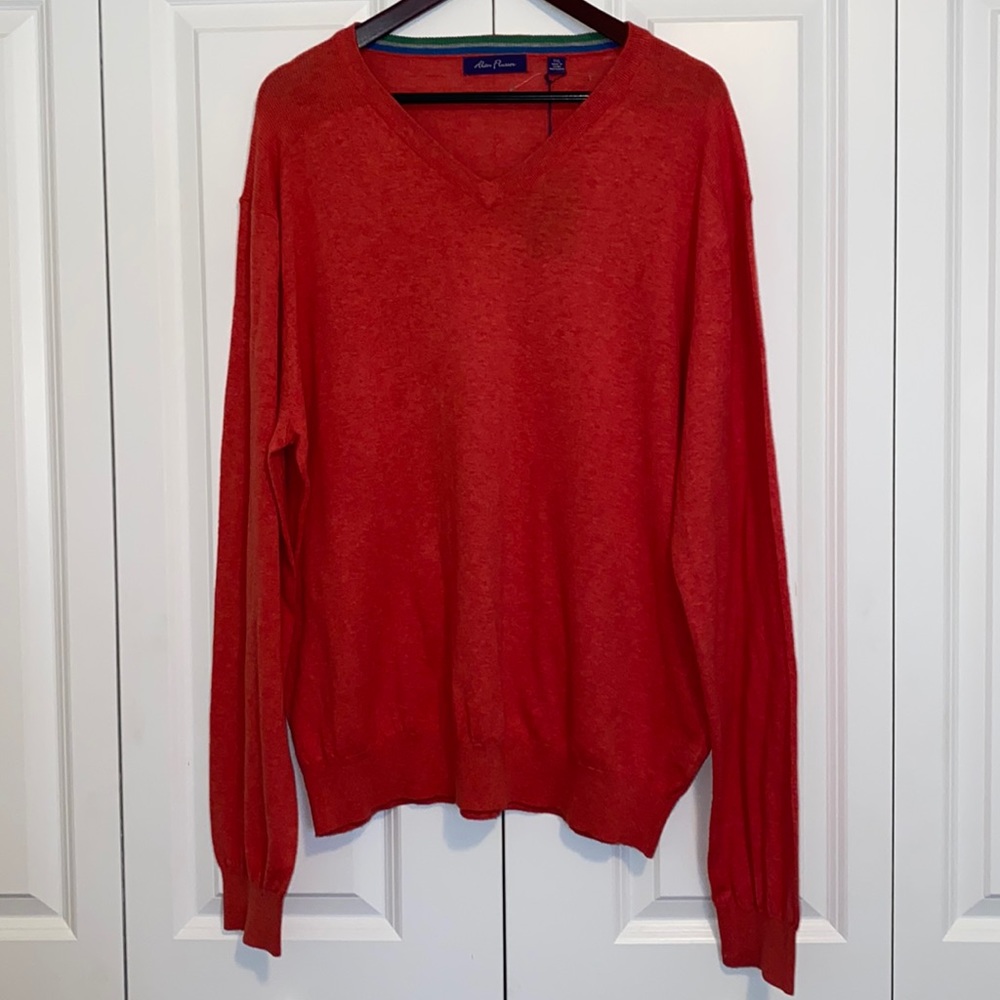 Classic Cotton V-Neck Lightweight Golf Business Casual Sweater Plus Size XXL